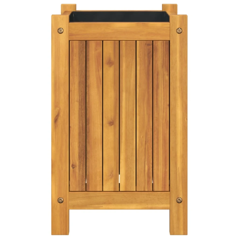 vidaXL puķu kaste ar ieliktni, 31x31x50 cm, akācijas masīvkoks