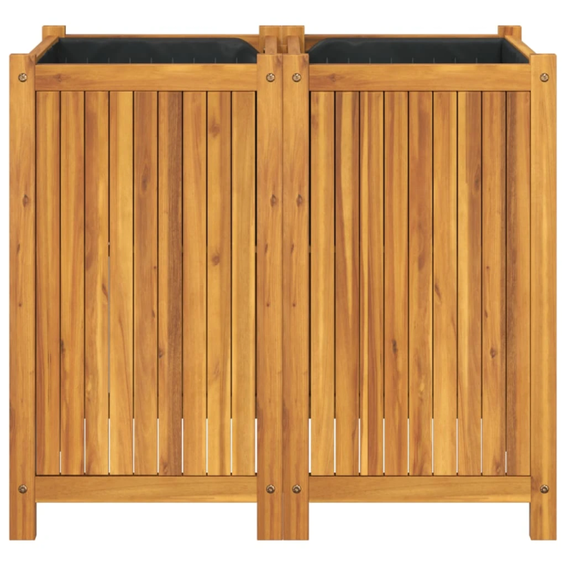 vidaXL puķu kaste ar ieliktni, 84x42x75 cm, akācijas masīvkoks