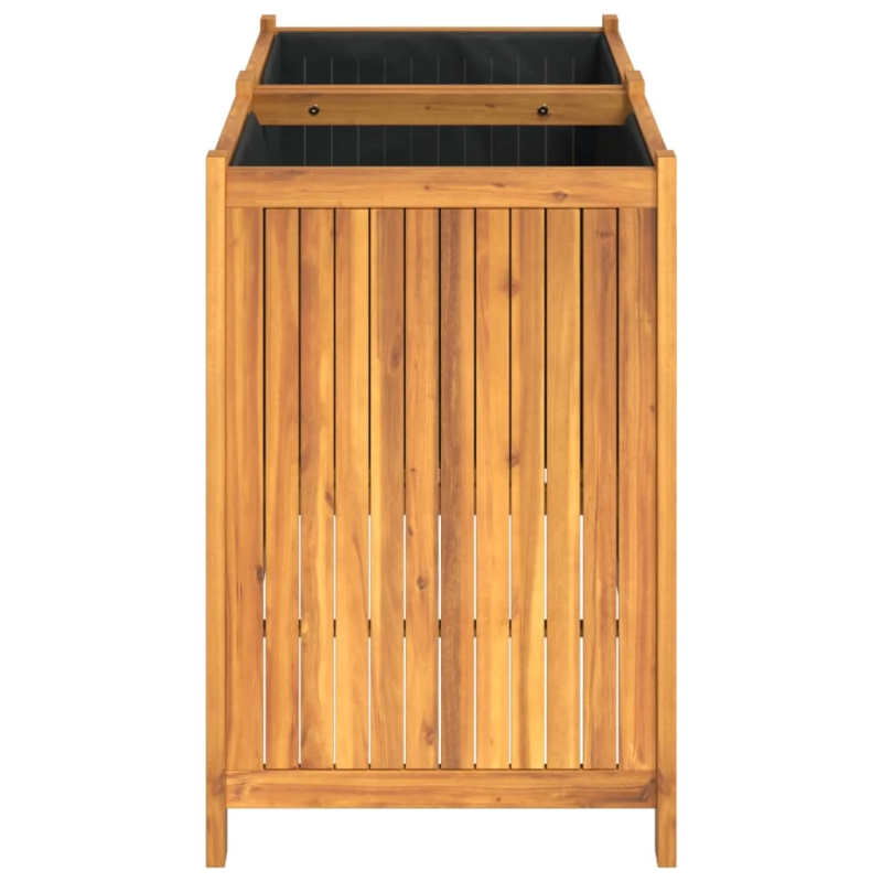vidaXL puķu kaste ar ieliktni, 100x50x75 cm, akācijas masīvkoks