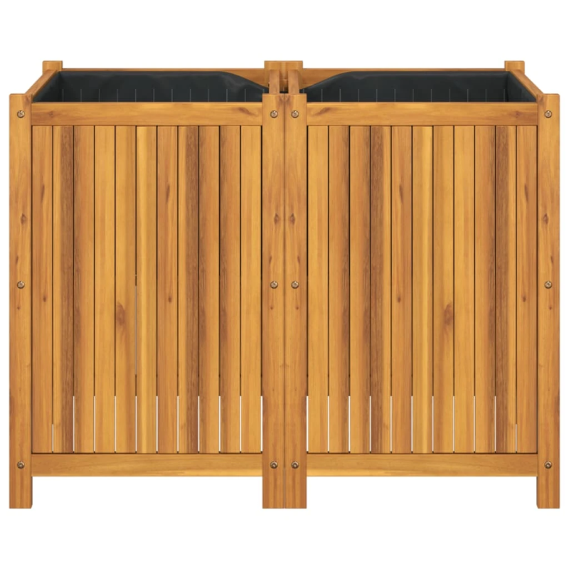 vidaXL puķu kaste ar ieliktni, 100x50x75 cm, akācijas masīvkoks