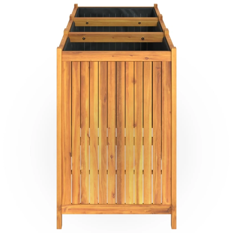 vidaXL puķu kaste ar ieliktni, 150x50x75 cm, akācijas masīvkoks