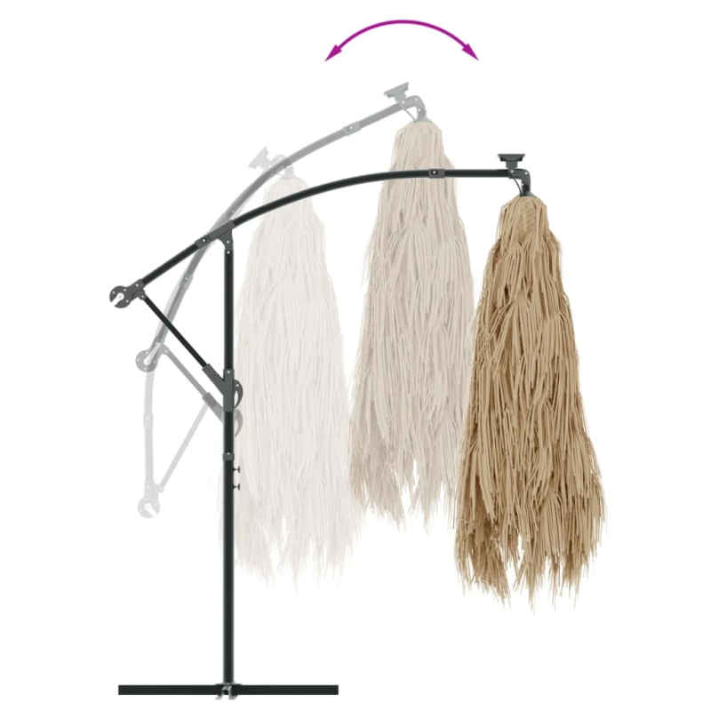 vidaXL dārza saulessargs ar tērauda stabu, brūns, 269x269x235 cm