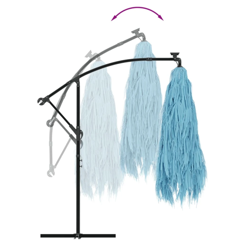 vidaXL dārza saulessargs ar tērauda stabu, zils, 269x269x235 cm