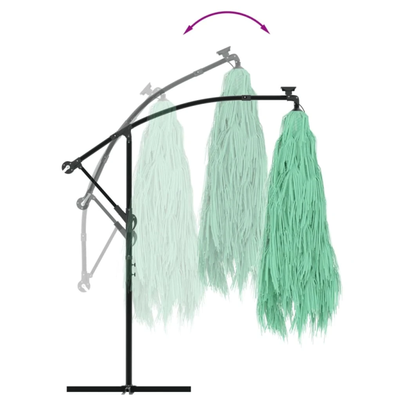 vidaXL dārza saulessargs ar tērauda stabu, zaļš, 269x269x235 cm