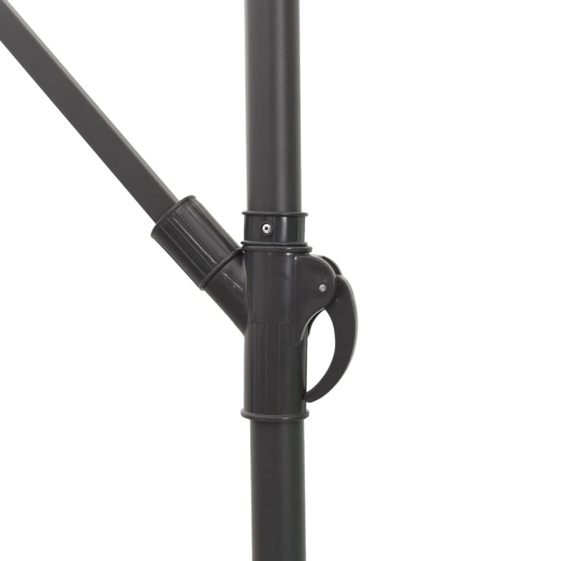 vidaXL dārza saulessargs ar tērauda stabu, balts, 269x269x235 cm