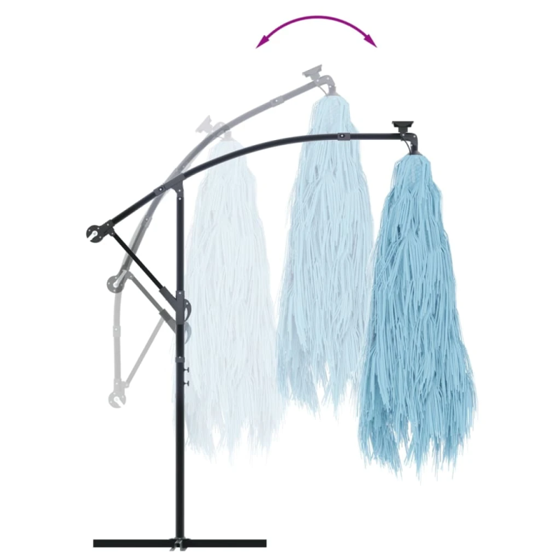 vidaXL dārza saulessargs ar tērauda stabu, zils, 290x290x238 cm