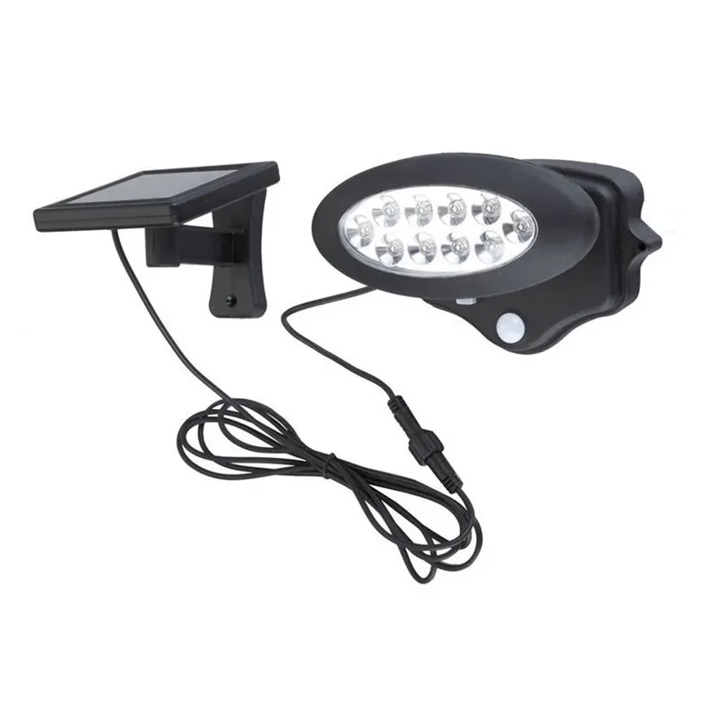 Prožektors ar saules bateriju, stiprināms pie sienas Domoletti ESL-156, 0.6 W, 10 - 100 lm, 8000 °K, IP44, melna krās.