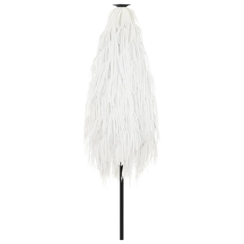 vidaXL dārza saulessargs ar tērauda stabu, balts, 223x223x213 cm