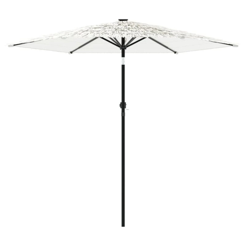 vidaXL dārza saulessargs ar tērauda stabu, balts, 223x223x213 cm