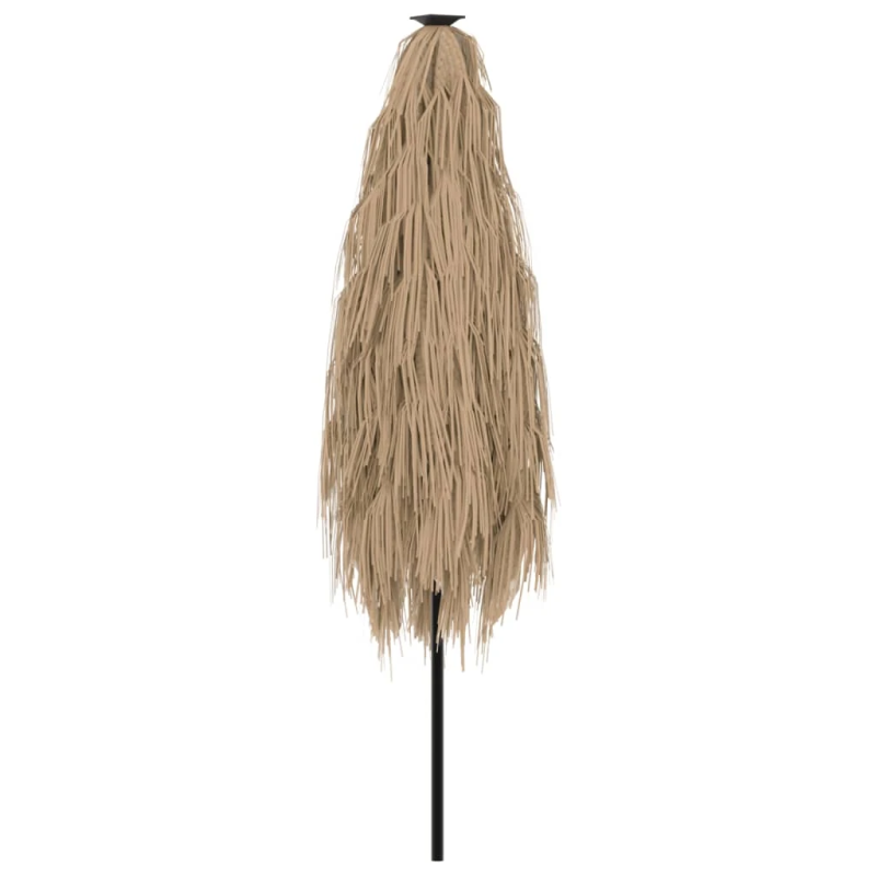 vidaXL dārza saulessargs ar LED un tērauda stabu, brūns, 248x248x248cm