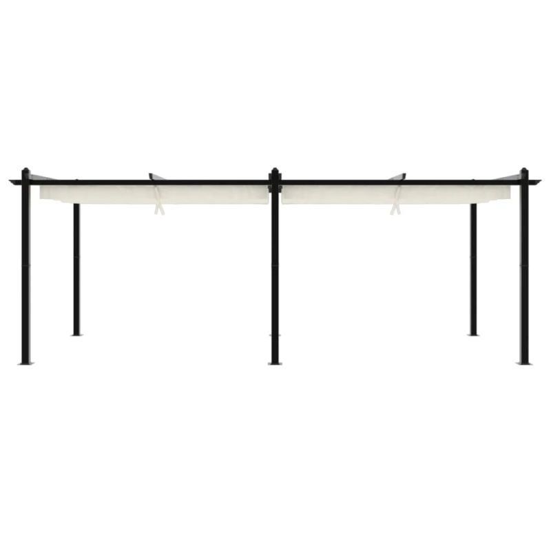 vidaXL dārza nojume ar izvelkamu jumtu, 3x6 m, krēmkrāsas