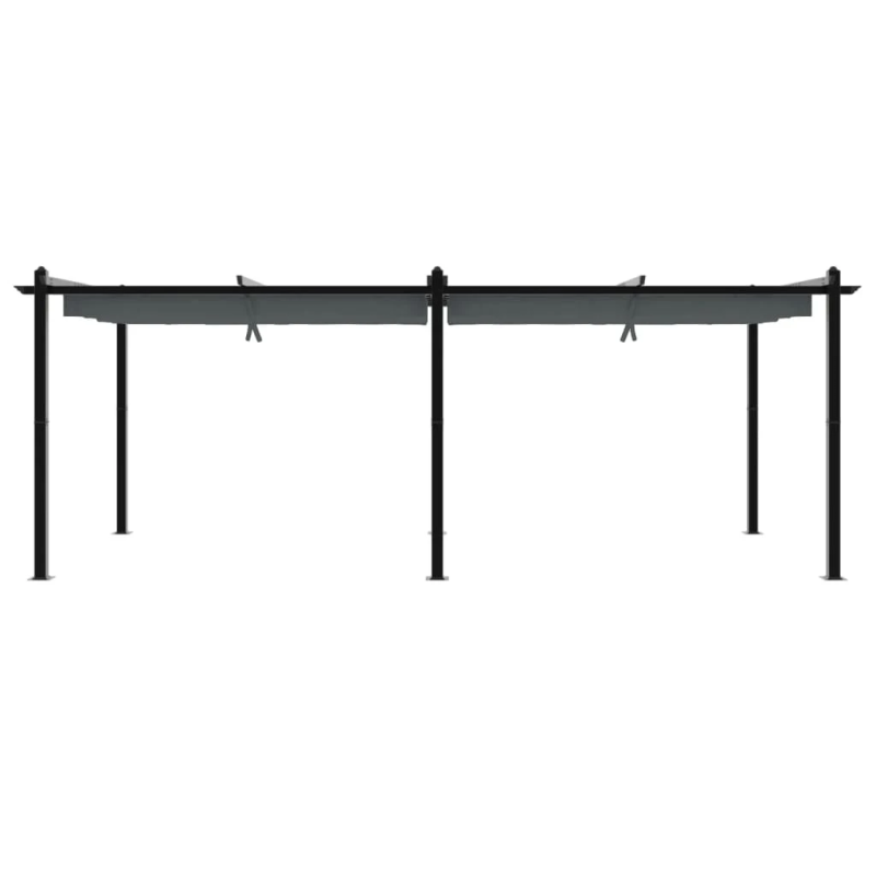 vidaXL dārza nojume ar izvelkamu jumtu 3x6m antracītpelēks alumīnijs