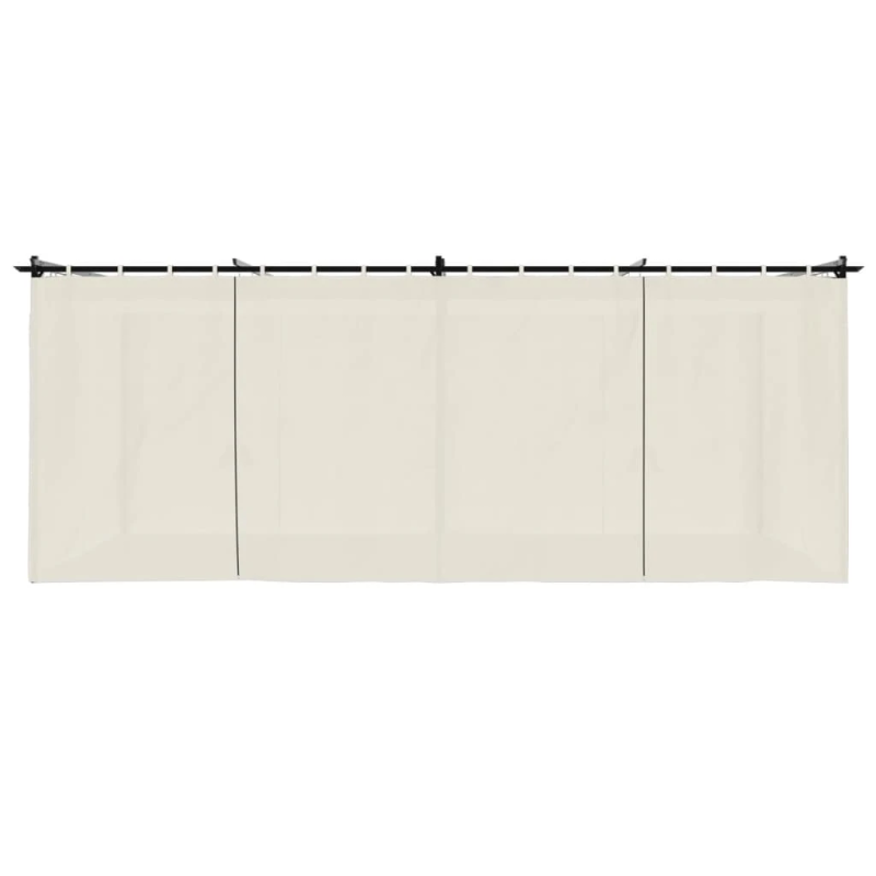 vidaXL dārza nojume ar aizkariem, 6x3 m, tērauds, krēmkrāsas