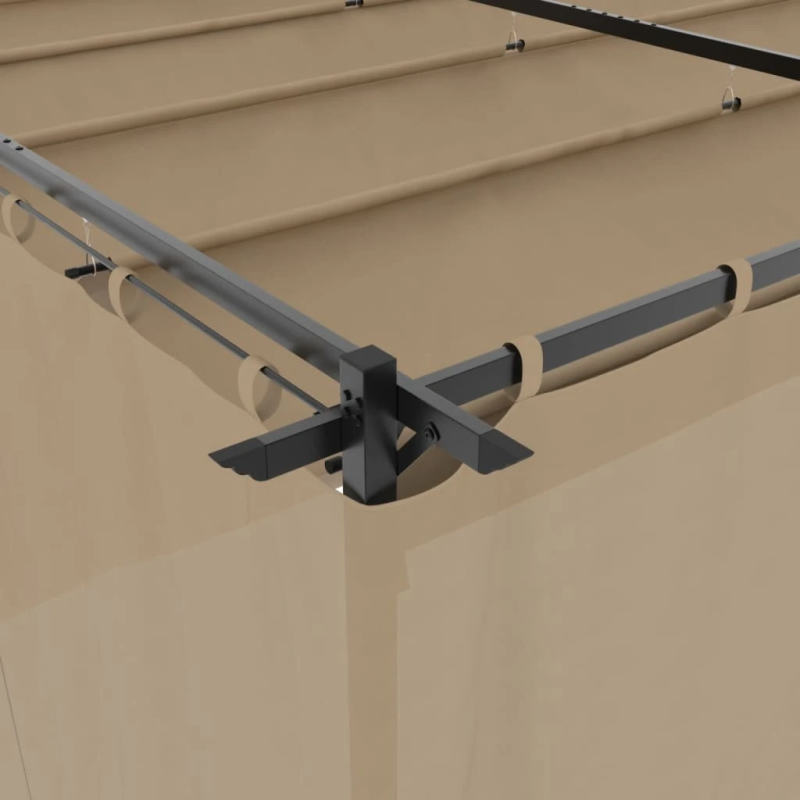 vidaXL dārza nojume ar aizkariem, 6x3 m, tērauds