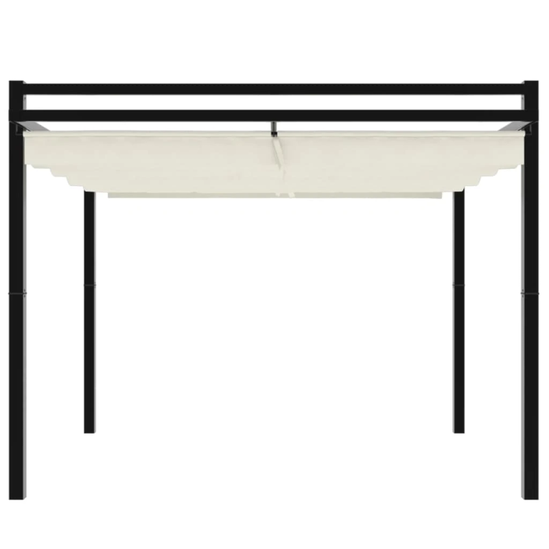 vidaXL dārza nojume ar izvelkamu jumtu, 3x3 m, krēmkrāsas, alumīnijs