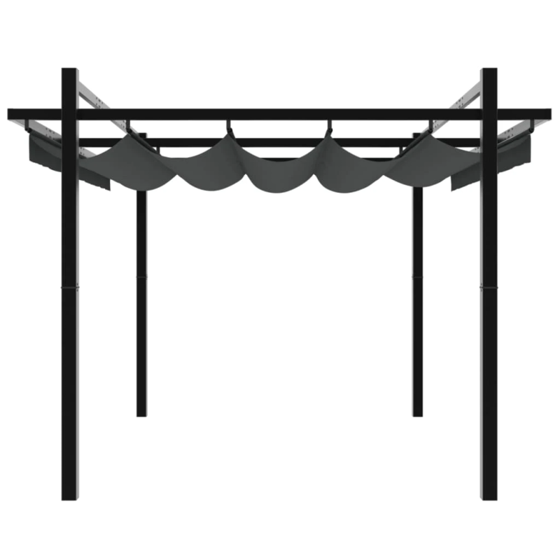 vidaXL dārza nojume ar izvelkamu jumtu 3x3 m antracītpelēks alumīnijs