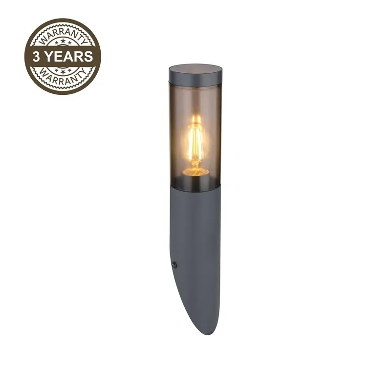 Āra sienas lampa Domoletti Monteo DH021, 23W, E27, IP44, antracīta krās., 7.6 cm x 40 cm