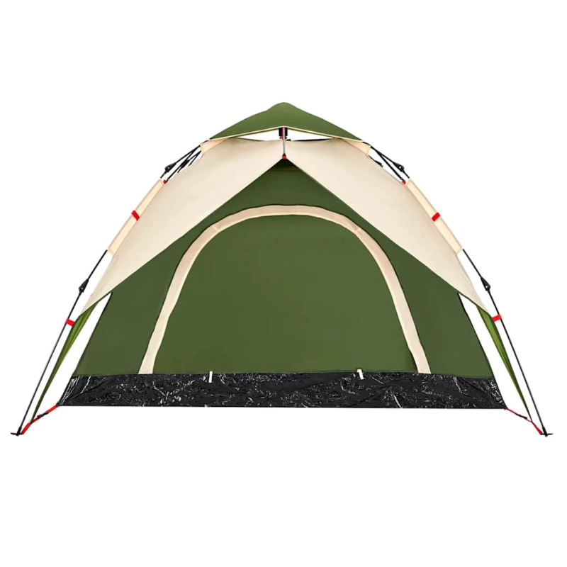 vidaXL kempinga telts 3 personām, kupola forma, zaļa