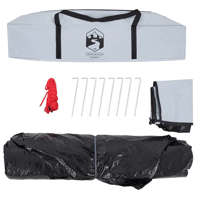 vidaXL kempinga telts 3 personām, balta, aptumšojošs audums