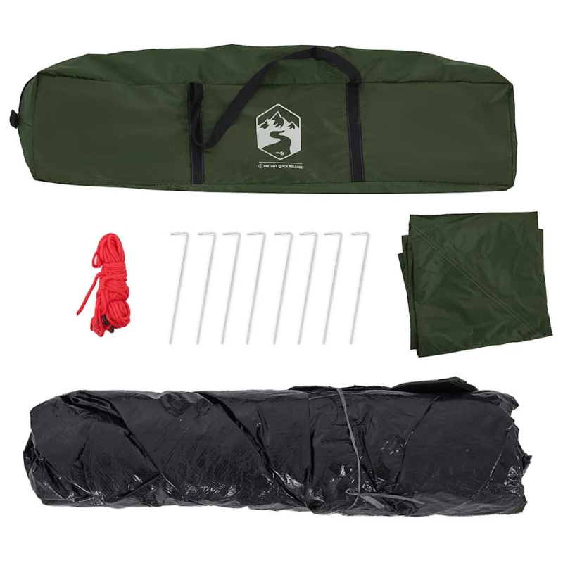 vidaXL kempinga telts 4 personām, kupola forma, zaļa