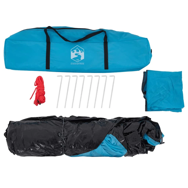 vidaXL kempinga telts 4 personām, kupola forma, zils