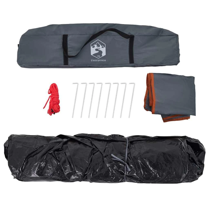 vidaXL kempinga telts 4 personām, kupola forma, pelēka, oranža