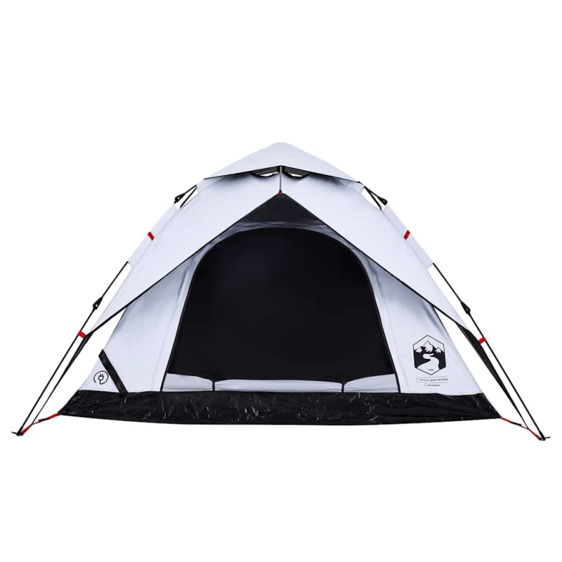 vidaXL kempinga telts 4 personām, balta, aptumšojošs audums