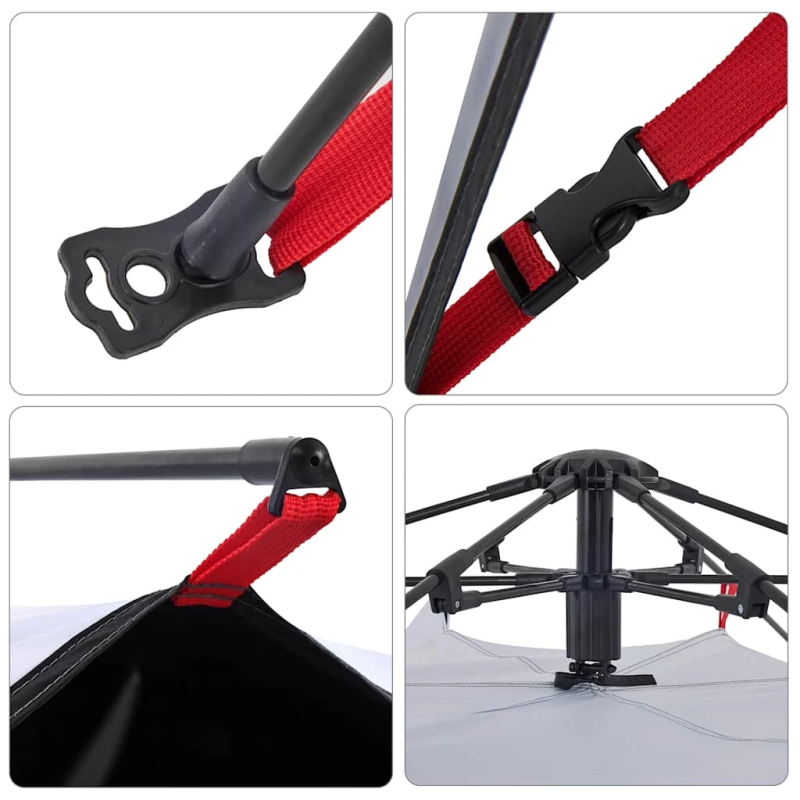 vidaXL kempinga telts 5 personām, balta, aptumšojošs audums