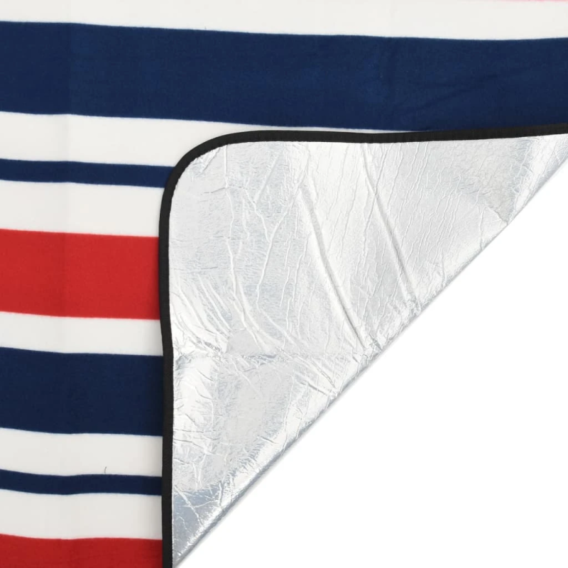 vidaXL piknika sega, salokāma, sarkana un zila, 200x150 cm, samts