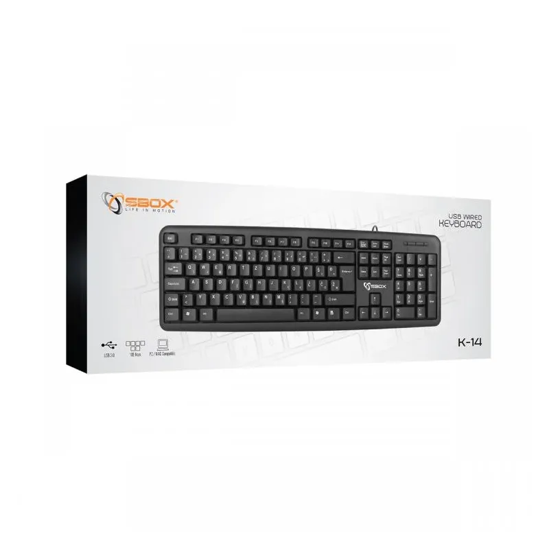 Sbox Keyboard Wired USB K-14 US