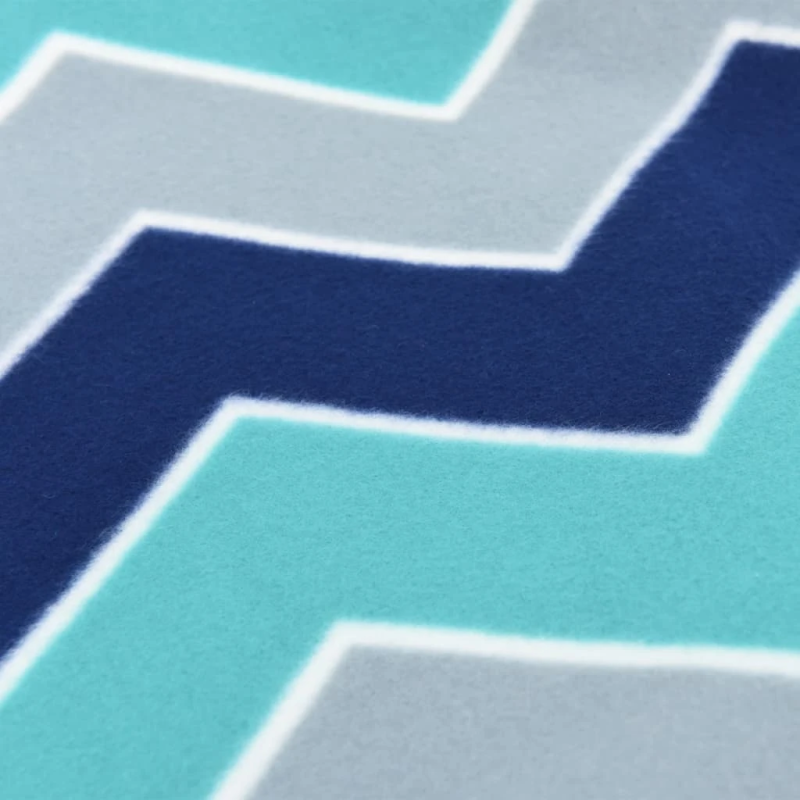 vidaXL piknika sega, salokāma, zili viļņi, 200x200 cm, samts