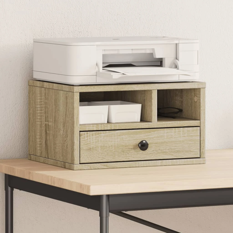 vidaXL printera statīvs, ozola krāsa, 40x32x22,5 cm, inženierijas koks