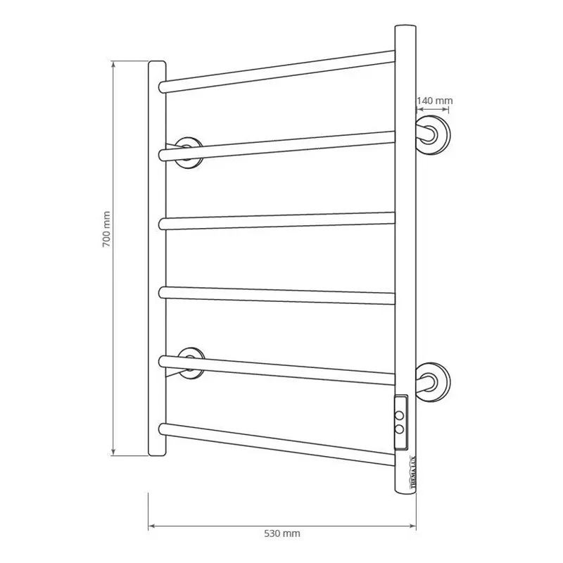 Electric towel dryer bk109w-6ts black