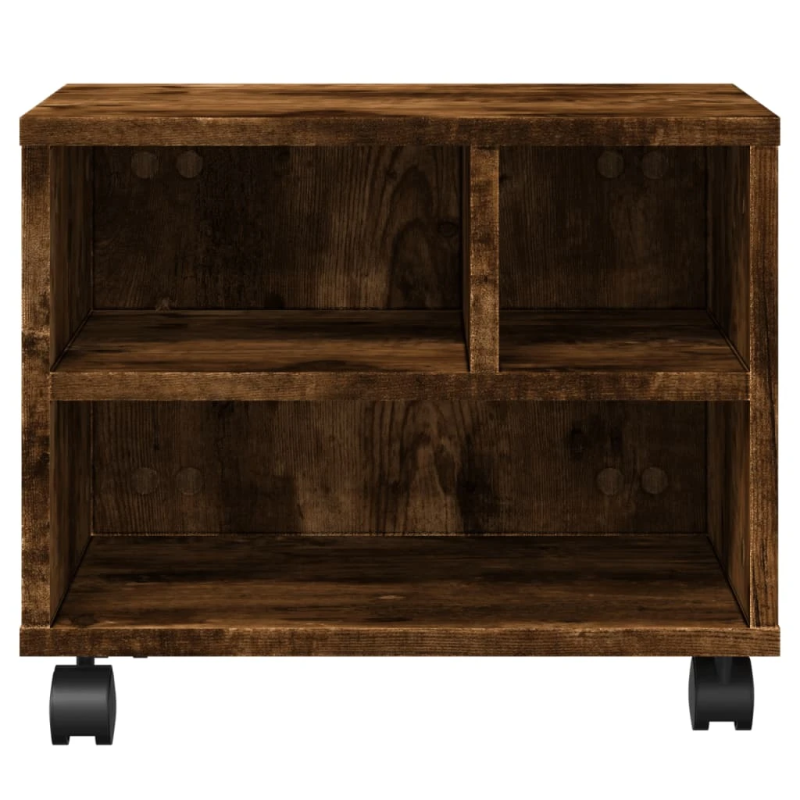 vidaXL printera statīvs ar riteņiem, ozolkoka krāsā, 41x32x34,5 cm