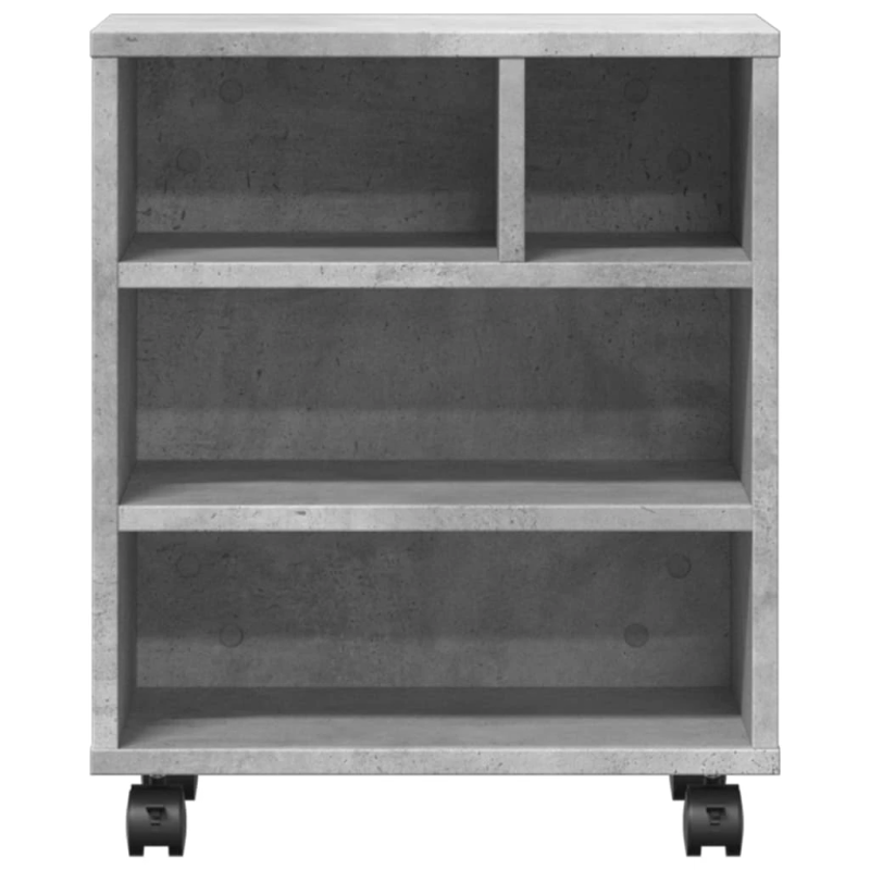 vidaXL printera statīvs ar riteņiem, betona pelēks, 41x32x48 cm