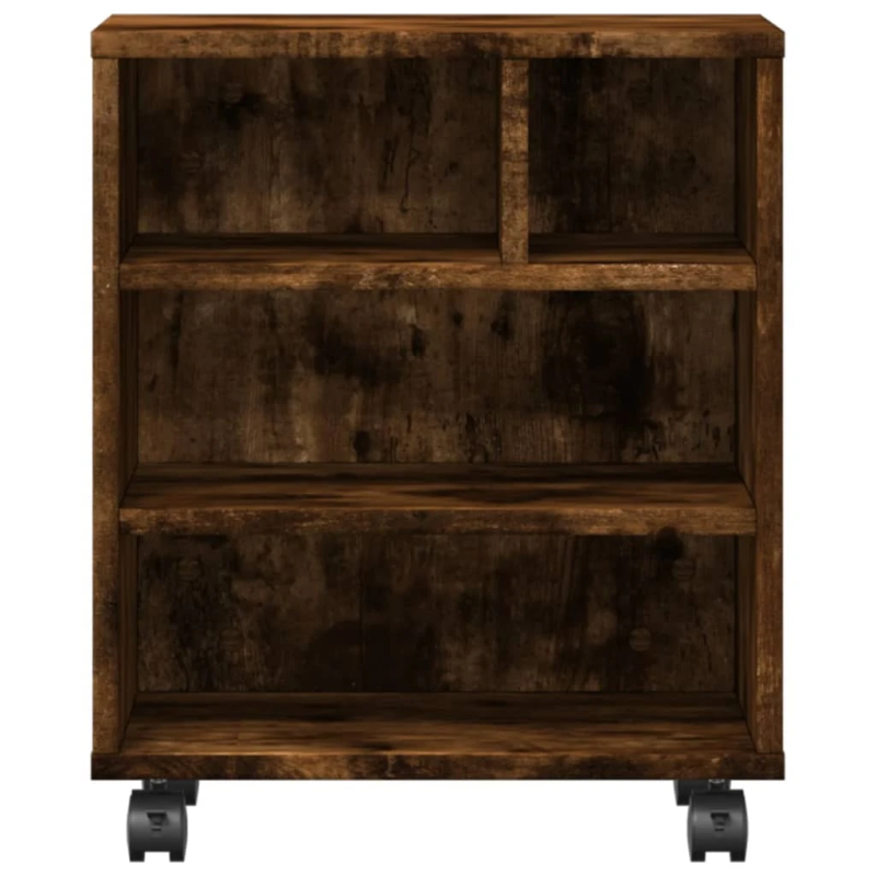 vidaXL printera statīvs ar riteņiem, ozolkoka krāsā, 41x32x48 cm