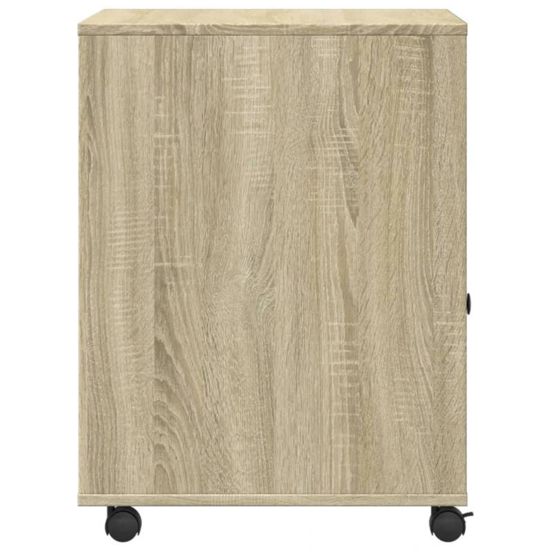 vidaXL printera statīvs ar riteņiem, ozolkoka krāsā, 60x50x67 cm