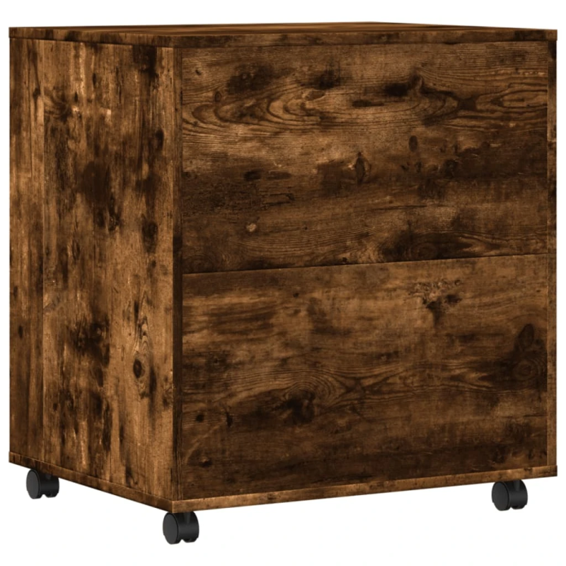 vidaXL printera statīvs ar riteņiem, ozolkoka krāsā, 60x50x67 cm