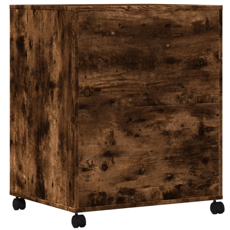 vidaXL printera statīvs ar riteņiem, ozolkoka krāsā, 60x48x74 cm