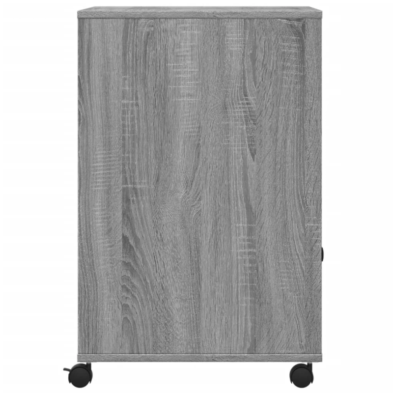 vidaXL printera statīvs ar riteņiem, pelēka ozola, 60x48x74 cm