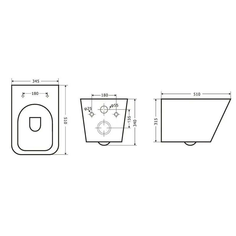 Toilet wall hung tk525 white