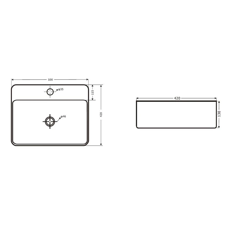 Praustuvė DOMOLETTI 1275. 520×440 mm