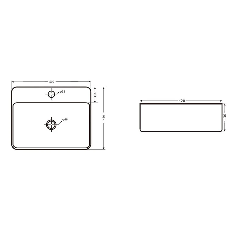 Izlietne domoletti 1275 spīdīgi balta