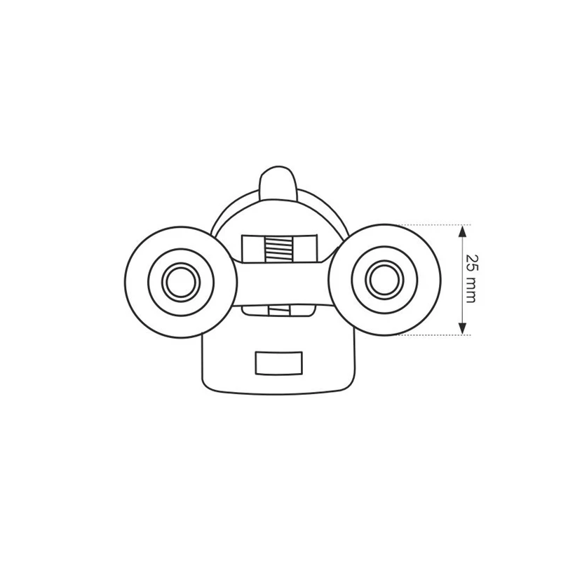 Riteņi dušas kabīnei apakš 25mm hr 2gab