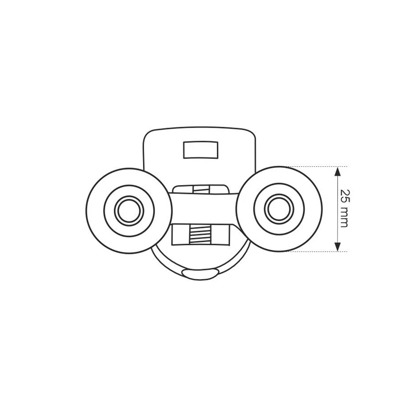 Riteņi dušas kabīnei augš. 25mm hr 2gab