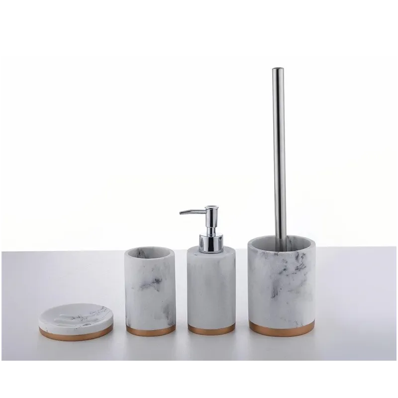 Дозатор для жидкого мыла Domoletti Marble, белый цв.