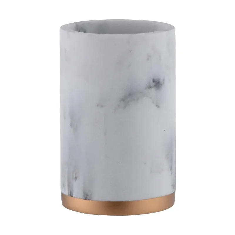 Vannas istabas glāze Domoletti Marble BA-R27-2, balta krās., 6.7 cm x 10.5 cm x 6.7 cm