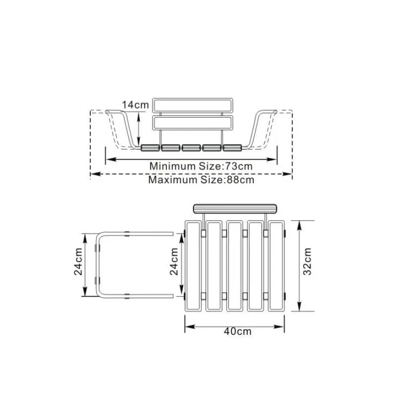 Dušas un vannas sēdeklis Thema Lux BS-03, 320 mm x 880 mm x 408 mm