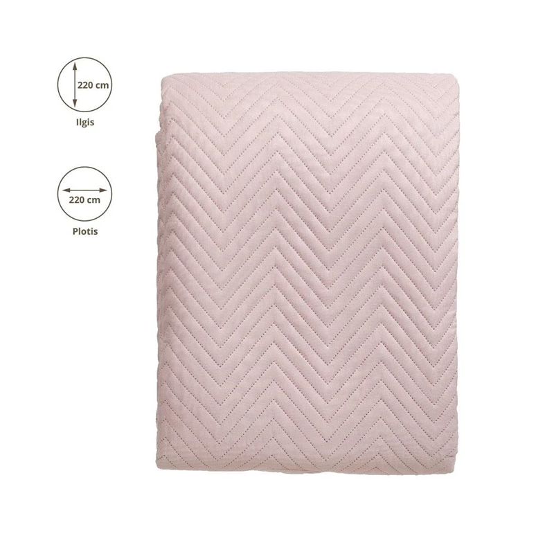 Gultas pārklājs microf. 220x220 cm rozā