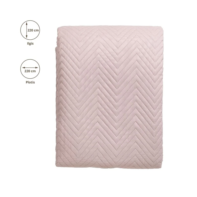 Gultas pārklājs microf. 220x220 cm rozā